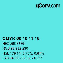Color code: CMYK 60 / 0 / 1 / 9 | qconv.com