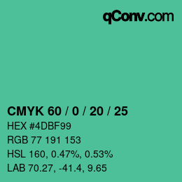 Color code: CMYK 60 / 0 / 20 / 25 | qconv.com