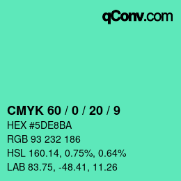 Color code: CMYK 60 / 0 / 20 / 9 | qconv.com