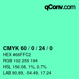 Color code: CMYK 60 / 0 / 24 / 0 | qconv.com