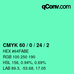 Color code: CMYK 60 / 0 / 24 / 2 | qconv.com