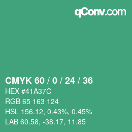 Color code: CMYK 60 / 0 / 24 / 36 | qconv.com