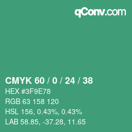 颜色代码: CMYK 60 / 0 / 24 / 38 | qconv.com