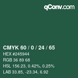 カラーコード: CMYK 60 / 0 / 24 / 65 | qconv.com