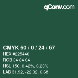 颜色代码: CMYK 60 / 0 / 24 / 67 | qconv.com
