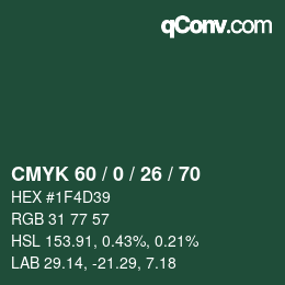 颜色代码: CMYK 60 / 0 / 26 / 70 | qconv.com