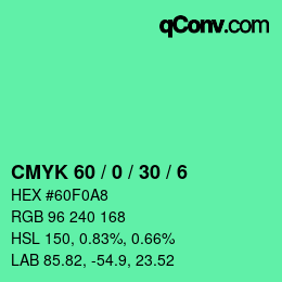 Color code: CMYK 60 / 0 / 30 / 6 | qconv.com