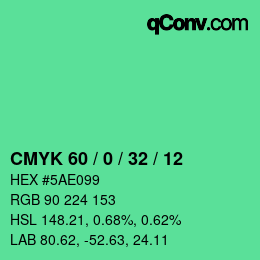 Color code: CMYK 60 / 0 / 32 / 12 | qconv.com