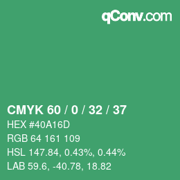 Color code: CMYK 60 / 0 / 32 / 37 | qconv.com