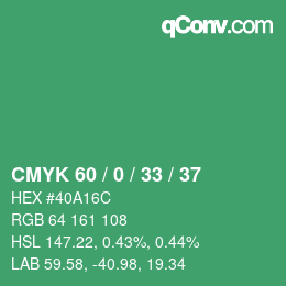 Color code: CMYK 60 / 0 / 33 / 37 | qconv.com
