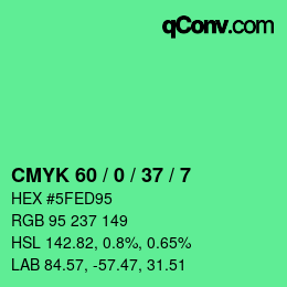 Color code: CMYK 60 / 0 / 37 / 7 | qconv.com