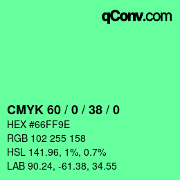 Color code: CMYK 60 / 0 / 38 / 0 | qconv.com