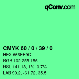 Color code: CMYK 60 / 0 / 39 / 0 | qconv.com