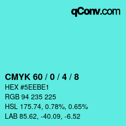 Color code: CMYK 60 / 0 / 4 / 8 | qconv.com