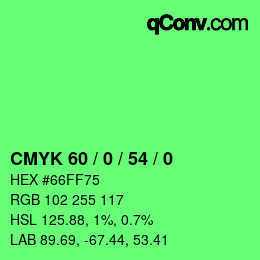 Color code: CMYK 60 / 0 / 54 / 0 | qconv.com