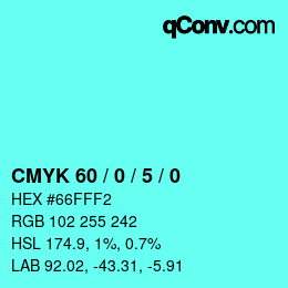 Color code: CMYK 60 / 0 / 5 / 0 | qconv.com