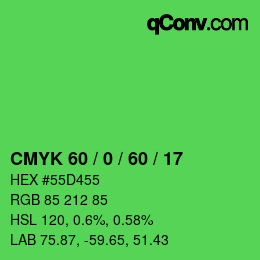 カラーコード: CMYK 60 / 0 / 60 / 17 | qconv.com