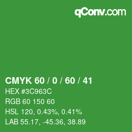 颜色代码: CMYK 60 / 0 / 60 / 41 | qconv.com