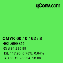 Farbcode: CMYK 60 / 0 / 62 / 8 | qconv.com