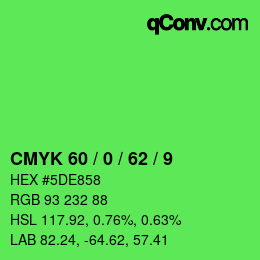 Color code: CMYK 60 / 0 / 62 / 9 | qconv.com