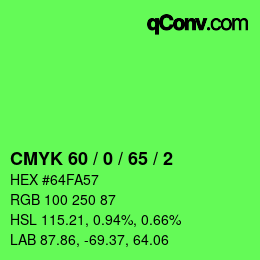 Farbcode: CMYK 60 / 0 / 65 / 2 | qconv.com