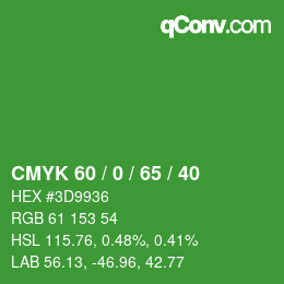 Color code: CMYK 60 / 0 / 65 / 40 | qconv.com