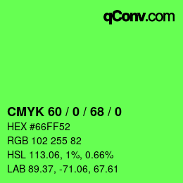 Color code: CMYK 60 / 0 / 68 / 0 | qconv.com