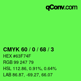 Color code: CMYK 60 / 0 / 68 / 3 | qconv.com