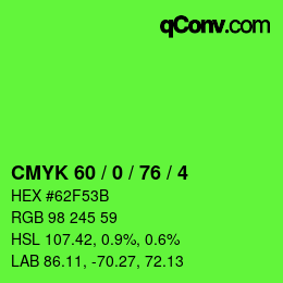 Color code: CMYK 60 / 0 / 76 / 4 | qconv.com