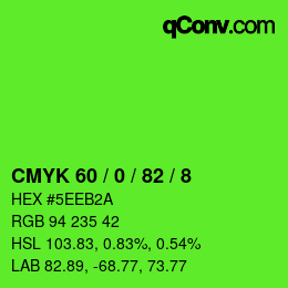 颜色代码: CMYK 60 / 0 / 82 / 8 | qconv.com