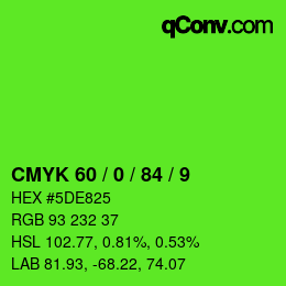Color code: CMYK 60 / 0 / 84 / 9 | qconv.com