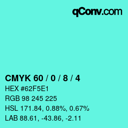 Color code: CMYK 60 / 0 / 8 / 4 | qconv.com