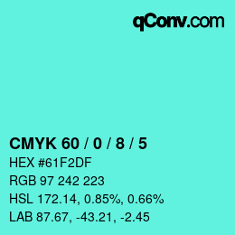 Color code: CMYK 60 / 0 / 8 / 5 | qconv.com