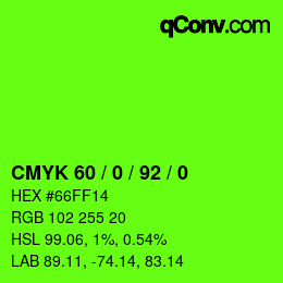 颜色代码: CMYK 60 / 0 / 92 / 0 | qconv.com