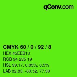 Color code: CMYK 60 / 0 / 92 / 8 | qconv.com