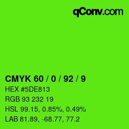 Color code: CMYK 60 / 0 / 92 / 9 | qconv.com