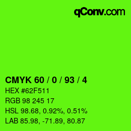 カラーコード: CMYK 60 / 0 / 93 / 4 | qconv.com