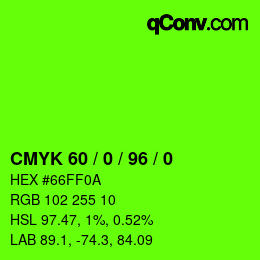 颜色代码: CMYK 60 / 0 / 96 / 0 | qconv.com