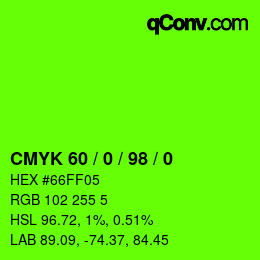 颜色代码: CMYK 60 / 0 / 98 / 0 | qconv.com