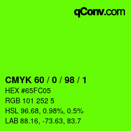 カラーコード: CMYK 60 / 0 / 98 / 1 | qconv.com