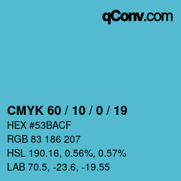 Color code: CMYK 60 / 10 / 0 / 19 | qconv.com