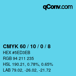 Color code: CMYK 60 / 10 / 0 / 8 | qconv.com
