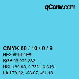 Color code: CMYK 60 / 10 / 0 / 9 | qconv.com