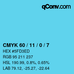 Color code: CMYK 60 / 11 / 0 / 7 | qconv.com