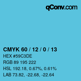Color code: CMYK 60 / 12 / 0 / 13 | qconv.com