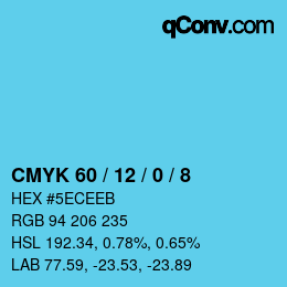 Color code: CMYK 60 / 12 / 0 / 8 | qconv.com
