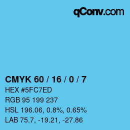Color code: CMYK 60 / 16 / 0 / 7 | qconv.com