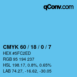 Código de color: CMYK 60 / 18 / 0 / 7 | qconv.com