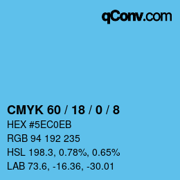 Color code: CMYK 60 / 18 / 0 / 8 | qconv.com