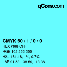 Color code: CMYK 60 / 1 / 0 / 0 | qconv.com